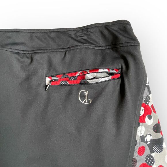 Golfher Golf Skort Women Size‎ L Black Zip Pockets Stretch Pull-On Lined - Picture 3 of 9